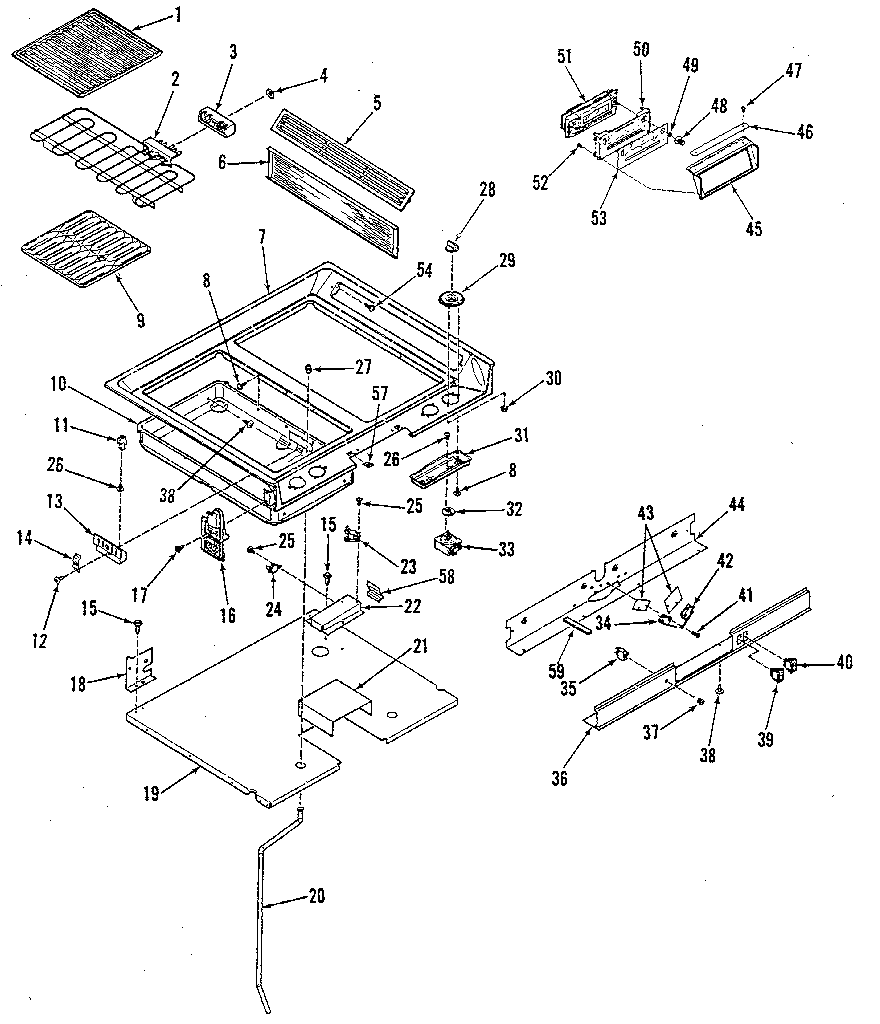 Kenmore 9114698691 main top section diagram