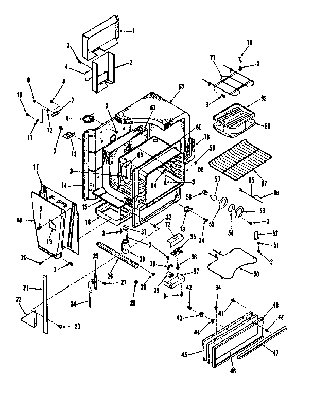 Kenmore 9114698691 oven body section diagram