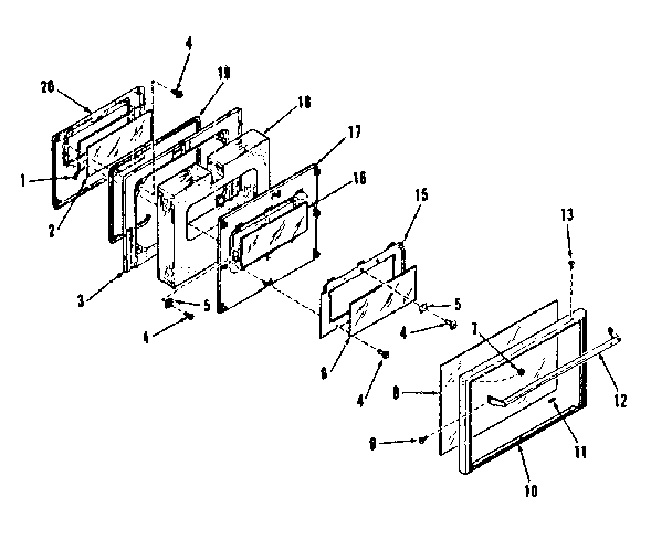 Kenmore 9114698691 oven door section diagram