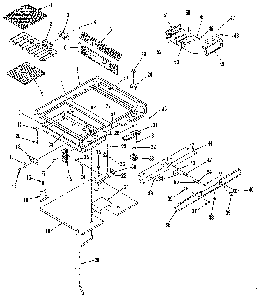 Kenmore 9114698680 main top section diagram