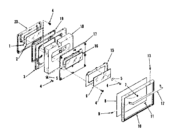Kenmore 9114698680 oven door section diagram