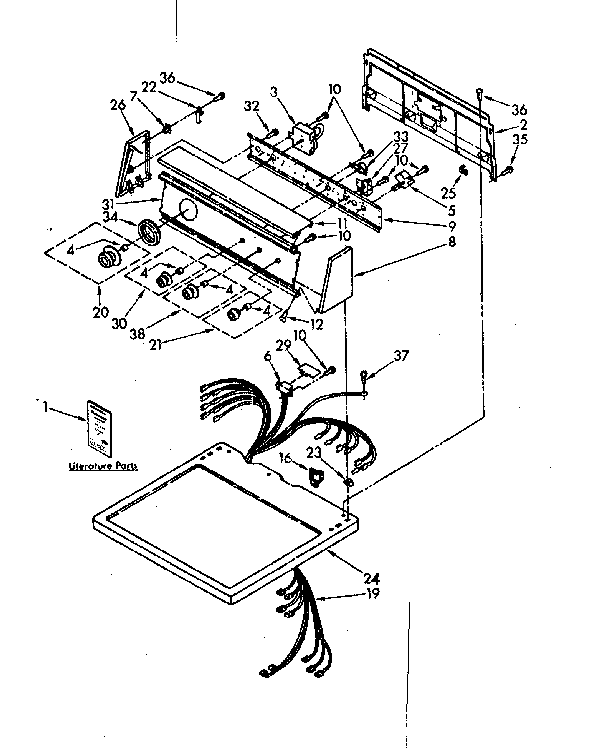 Kenmore 11087781700 top and console parts diagram