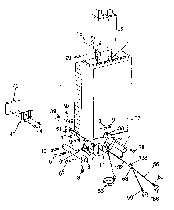 DP 15-4500 lower wall unit assembly diagram