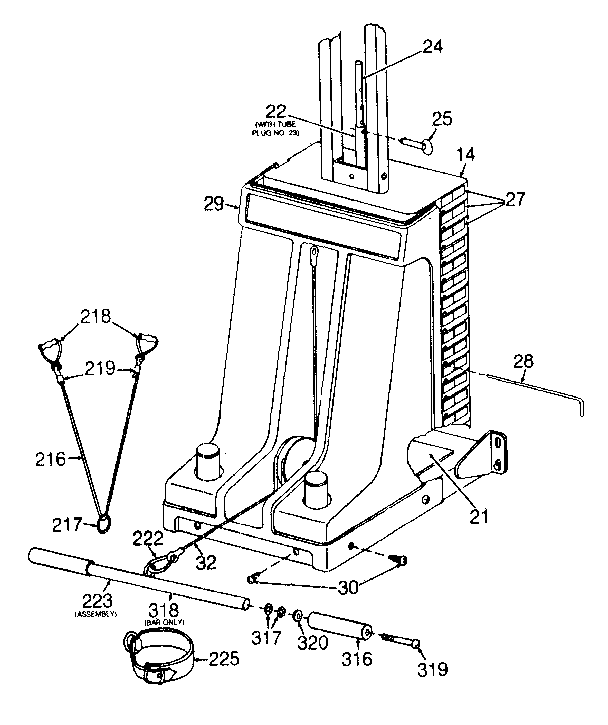Lifestyler 15650 lower assembly and accessories diagram