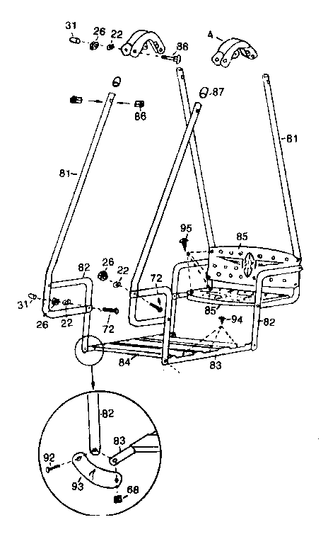 Blazon 50006 lawn swing assembly diagram