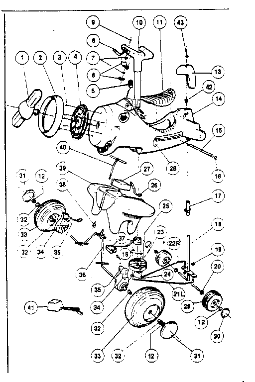 Power Wheels PP9081 replacement parts diagram