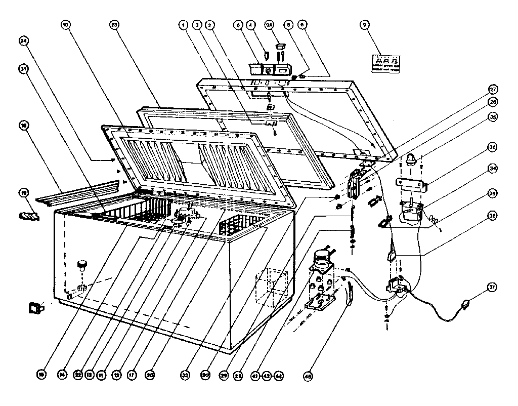 Kenmore 67518528 freezer complete diagram