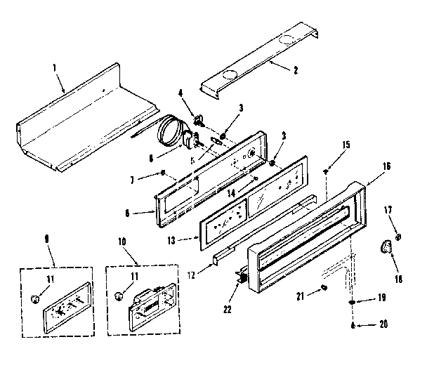 Kenmore 2783248296 control panel section diagram