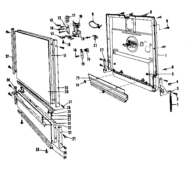 Kenmore 5871416582 door details diagram