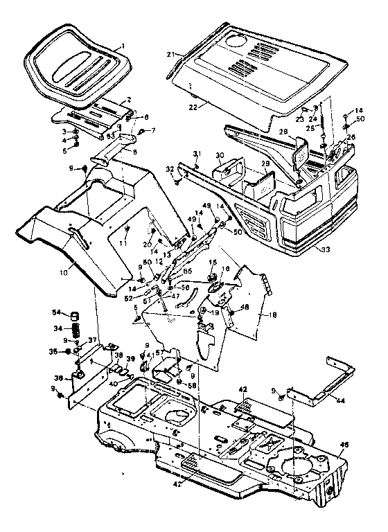 Craftsman 502254260 chassis & hood diagram