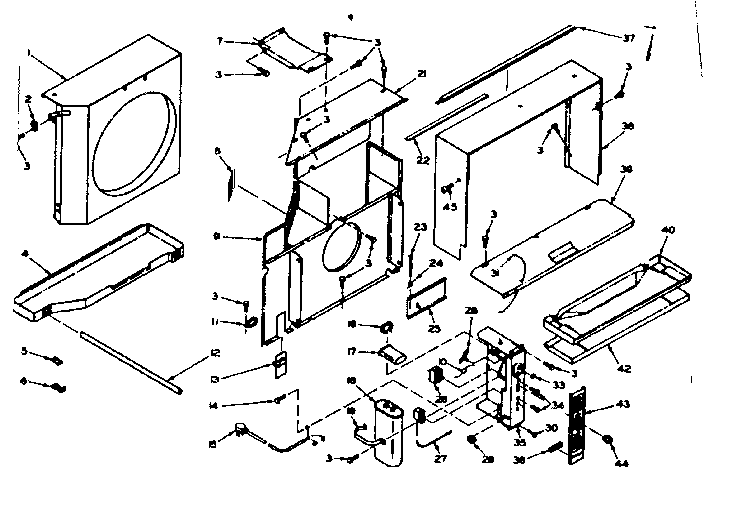 Kenmore 10665621 air flow parts diagram