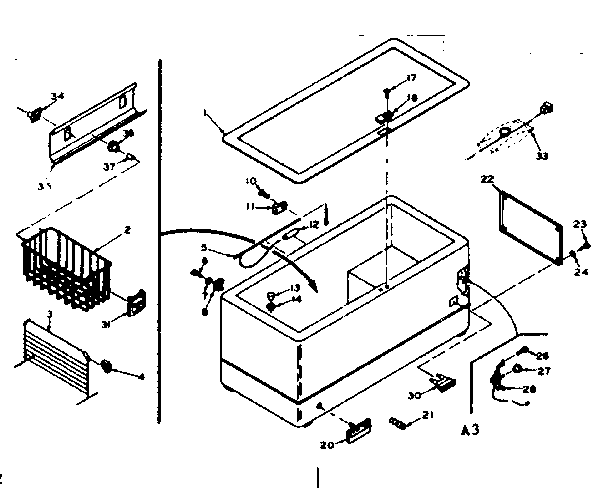 Kenmore 198615460 cabinet parts diagram