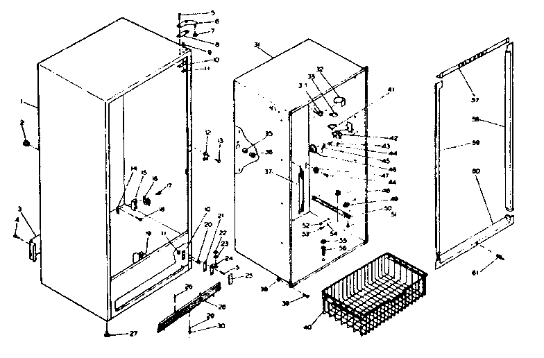 Kenmore 2536223150 cabinet parts diagram