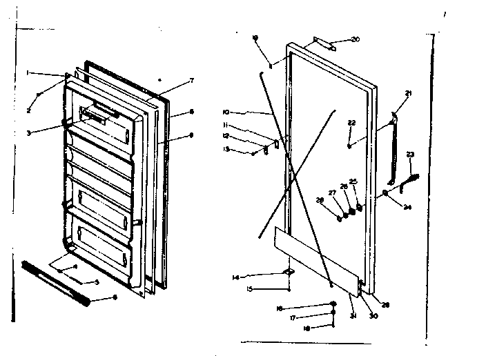 Kenmore 2536223150 door parts diagram