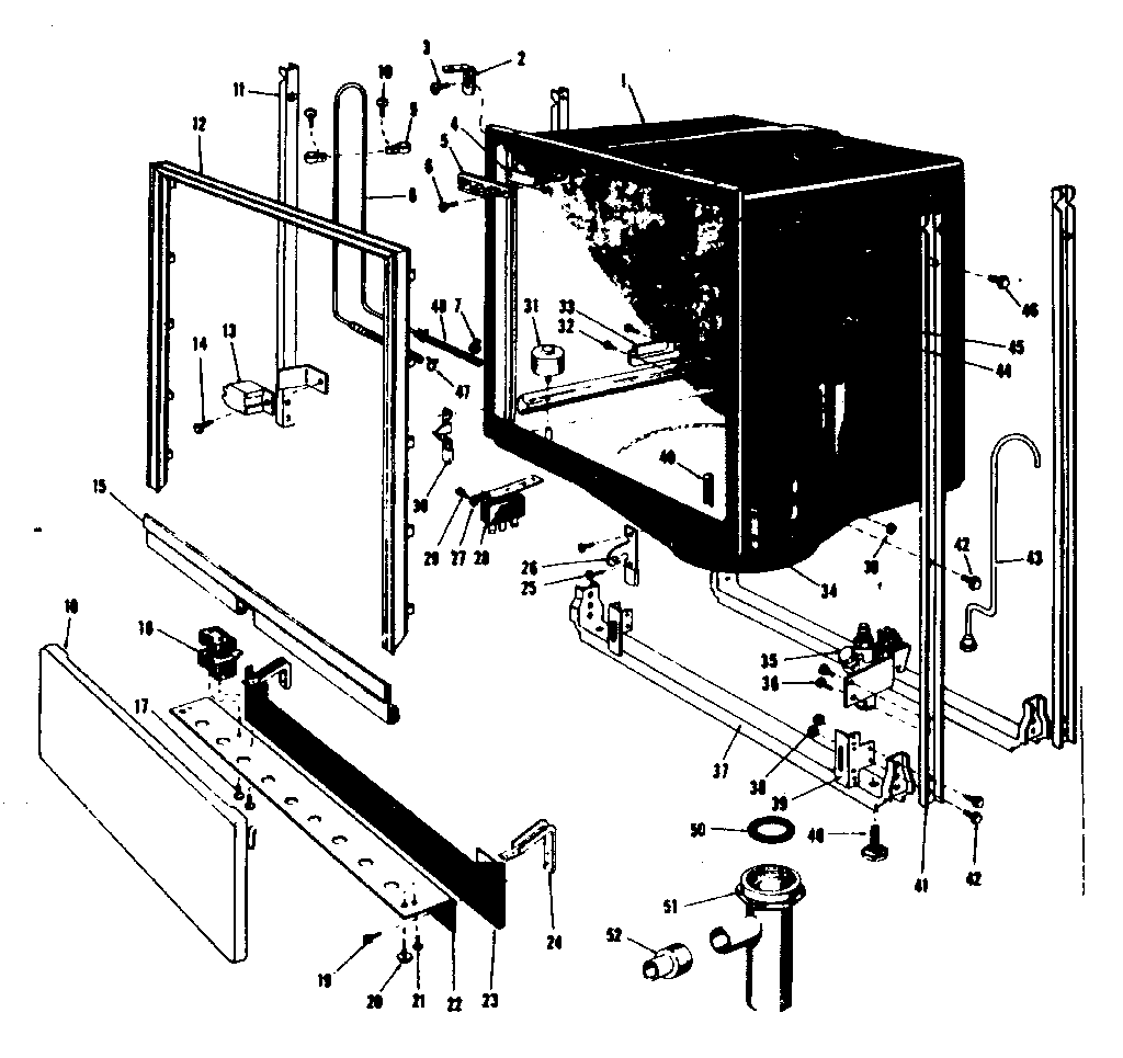 Kenmore 58765780 frame and tub details diagram