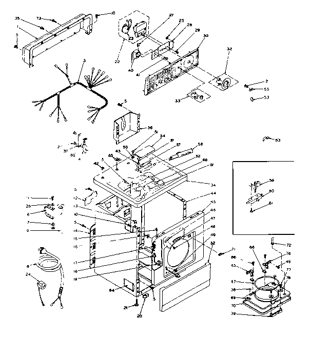 Kenmore 1106217501 machine sub-assembly diagram