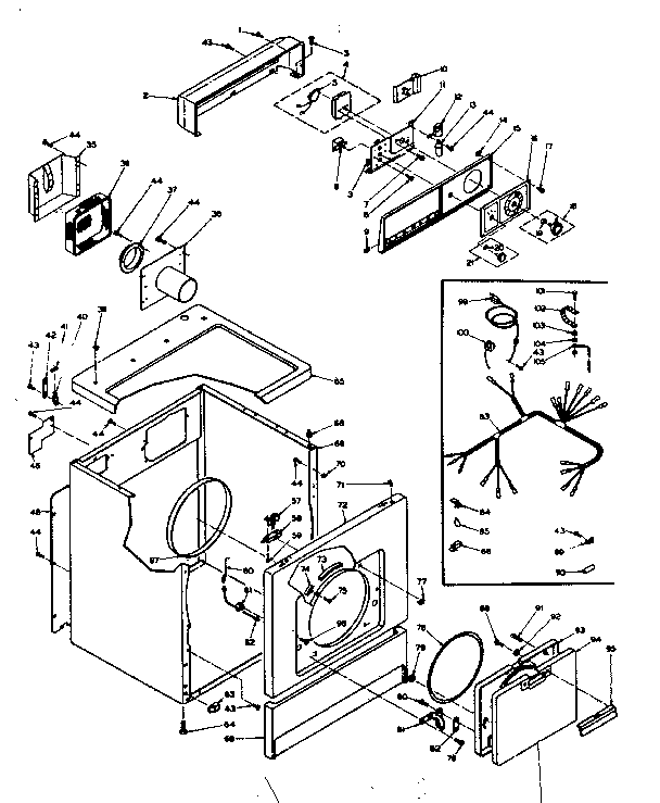 Kenmore 1106217431 machine sub-assembly diagram