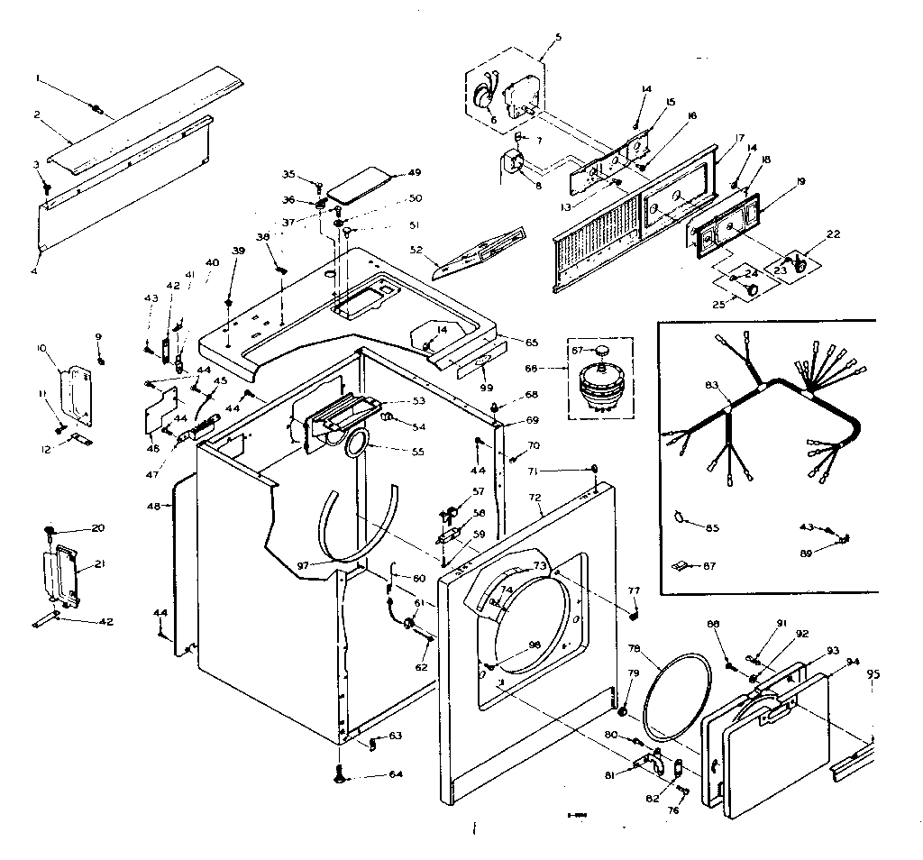 Kenmore 1106208705 machine sub-assembly diagram