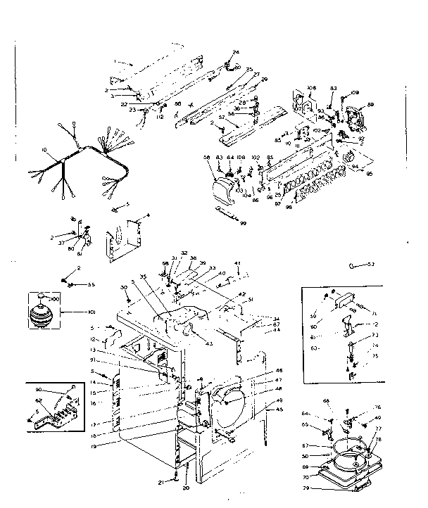 Kenmore 1106118870 machine sub-assembly diagram