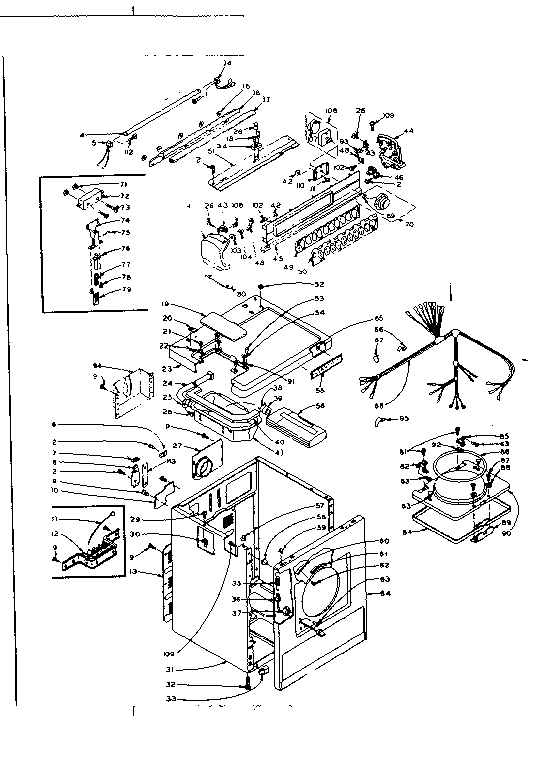 Kenmore 1106118801 machine sub-assembly diagram
