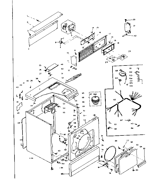 Kenmore 1106207741 machine sub-assembly diagram
