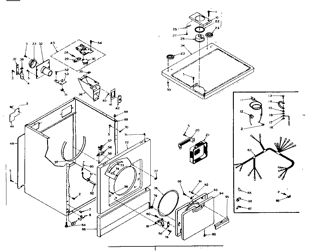 Kenmore 1106117252 machine sub-assembly diagram