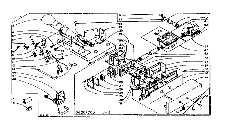 Kenmore 1106207703 dole burner assembly diagram