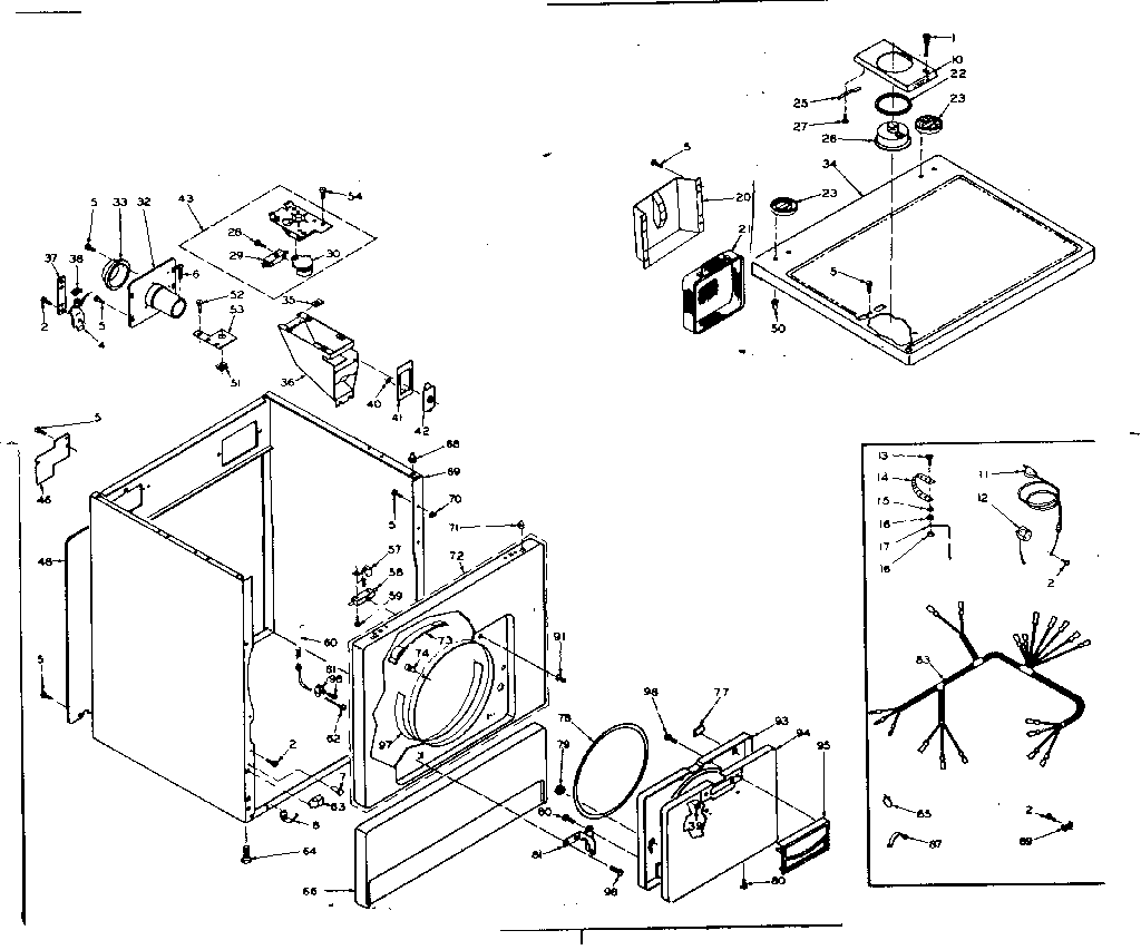 Kenmore 1106117245 machine sub-assembly diagram