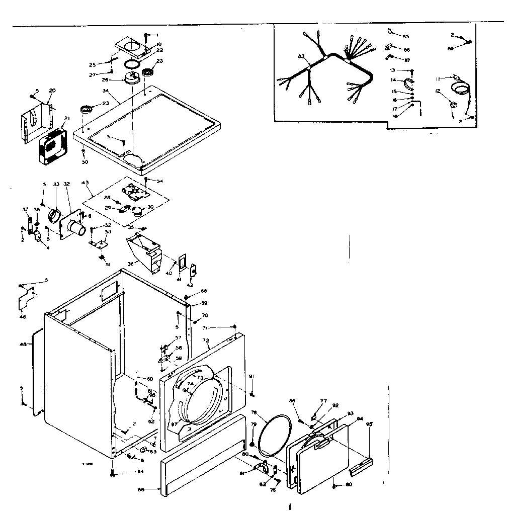 Kenmore 1106117233 machine sub-assembly diagram
