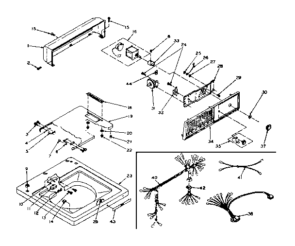 Kenmore 1106204500 top and console assembly diagram