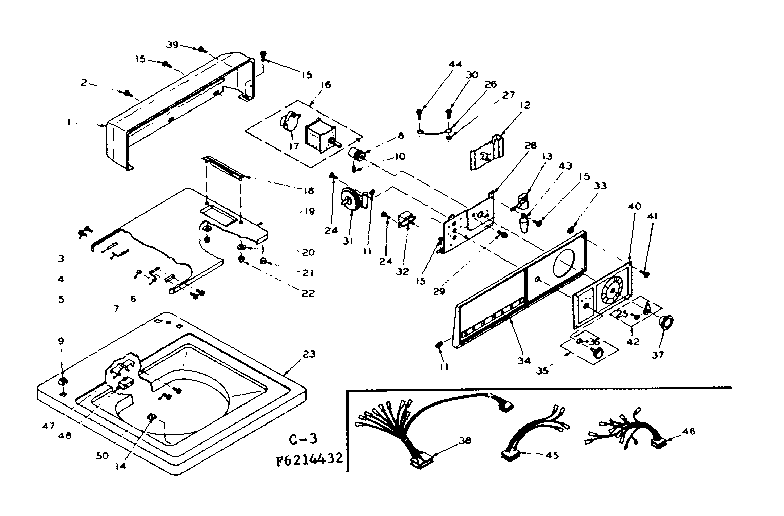 Kenmore 1106214432 top and console assembly diagram
