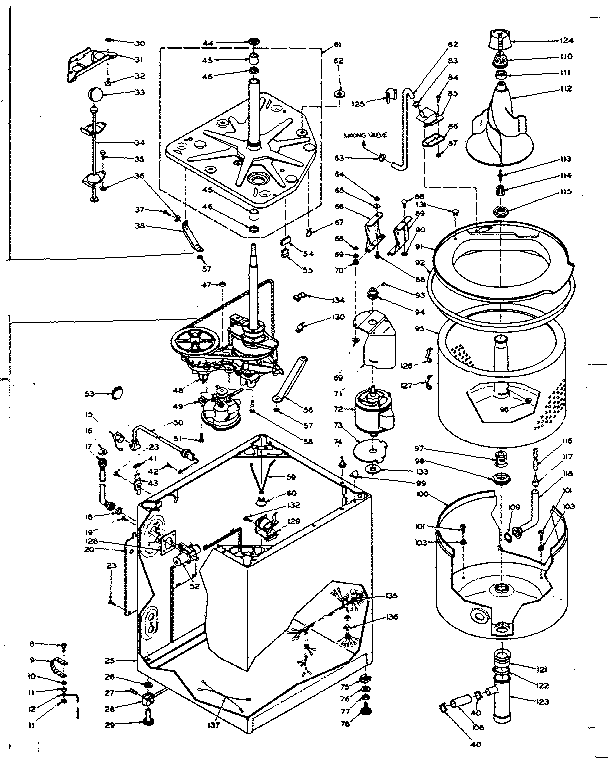 Kenmore 1106115863 macnine sub-assembly diagram