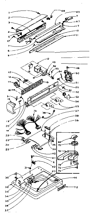 Kenmore 1106115863 top and console assembly diagram