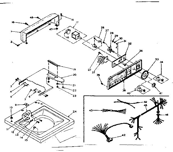 Kenmore 1106205252 top and console assembly diagram