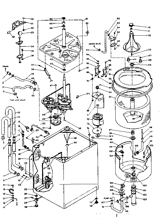 Kenmore 1106205254 machine sub-assembly diagram