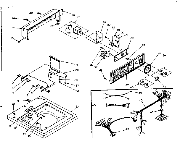 Kenmore 1106205254 top and console assembly diagram