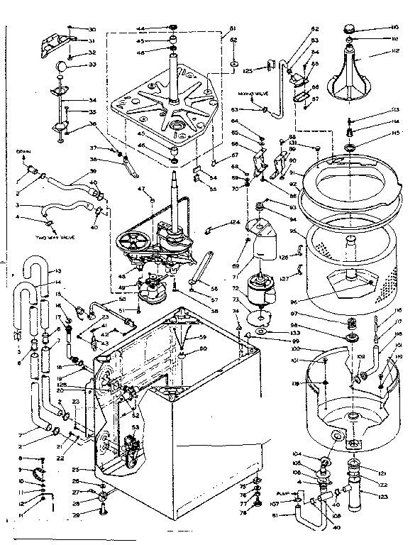 Kenmore 1106205401 machine sub-assembly diagram