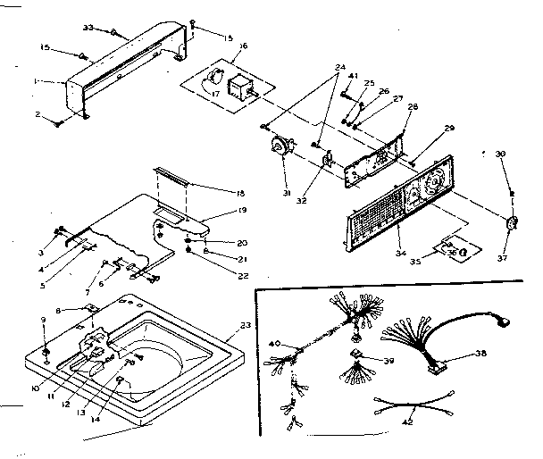Kenmore 1106205401 top and console assembly diagram