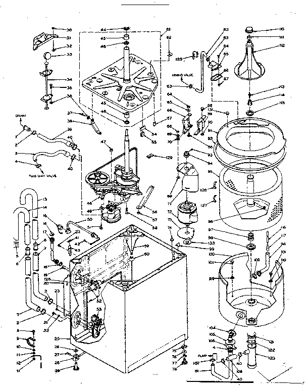 Kenmore 1106204652 machine sub-assembly diagram