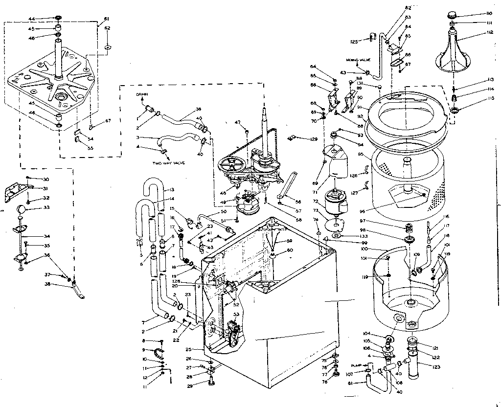 Kenmore 1106204653 machine sub-assembly diagram