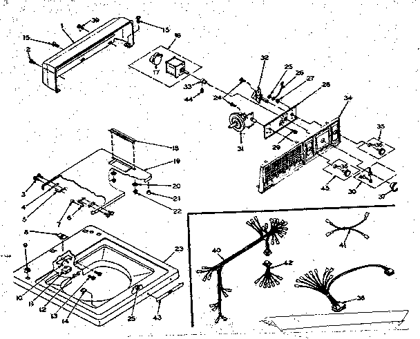 Kenmore 1106204653 top and console assembly diagram