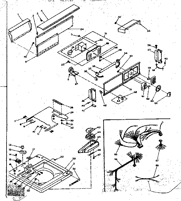 Kenmore 1106205803 top and console assembly diagram