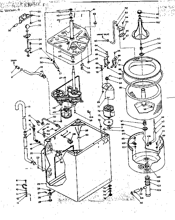Kenmore 1106204052 machine sub-assembly diagram