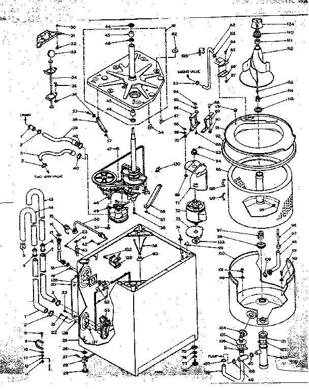 Kenmore 1106205704 machine sub-assembly diagram