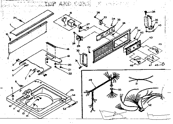 Kenmore 1106205704 top and console assembly diagram