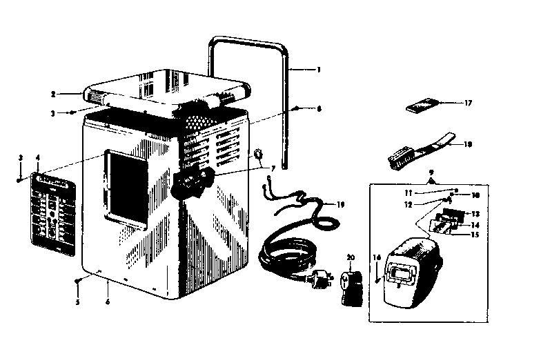 Craftsman 11320100 lid and cabinet parts diagram