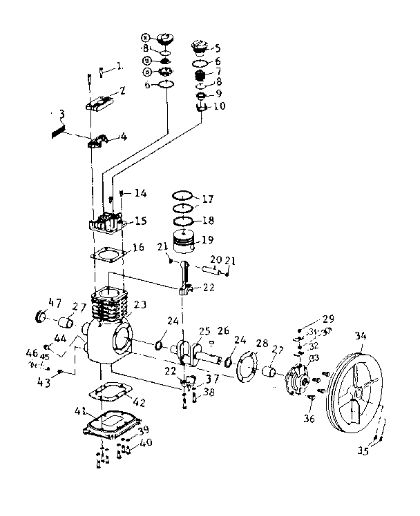Craftsman 10217018 parts list pump unit (model no. 102.17500, .17501) diagram