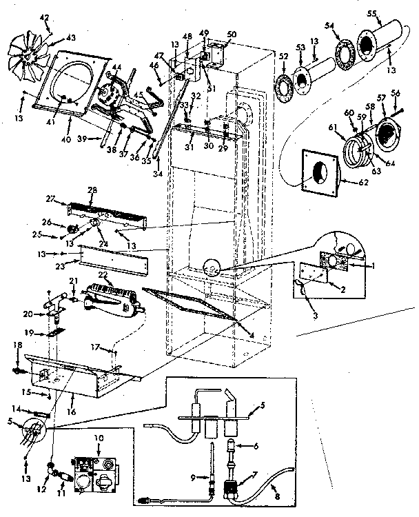 Kenmore 867721351 functional replacement parts diagram