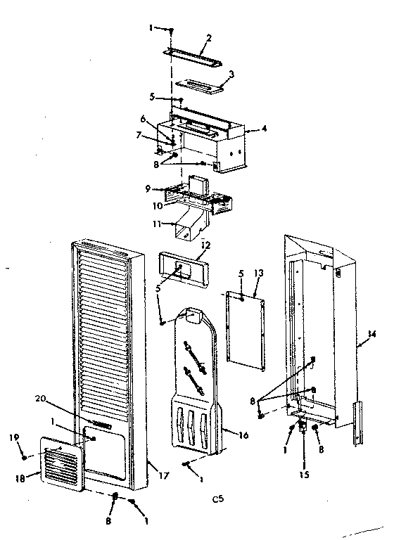 Kenmore 867721351 casing and body diagram