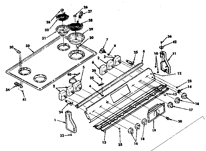 Kenmore 6284518011 control panel and cooktop assemblies diagram